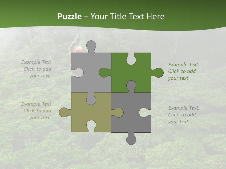 A Man Ziplines Through The Cloud Forest Of Monteverde, Costa Rica PowerPoint Template