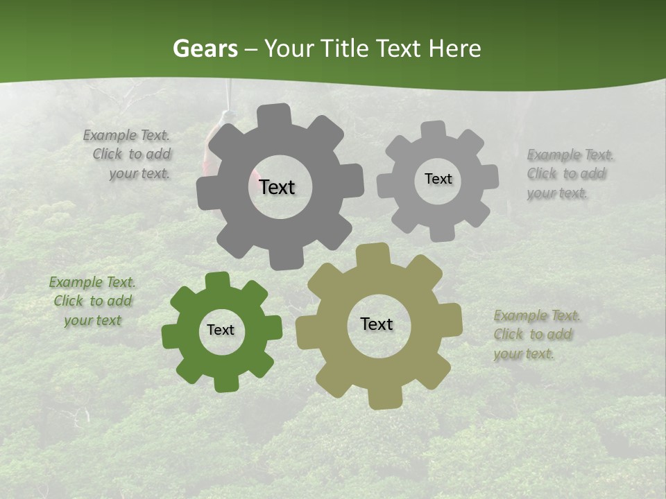 A Man Ziplines Through The Cloud Forest Of Monteverde, Costa Rica PowerPoint Template