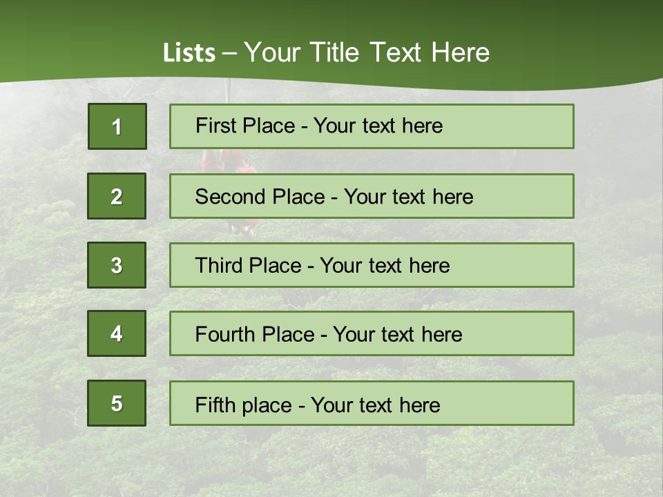 A Man Ziplines Through The Cloud Forest Of Monteverde, Costa Rica PowerPoint Template