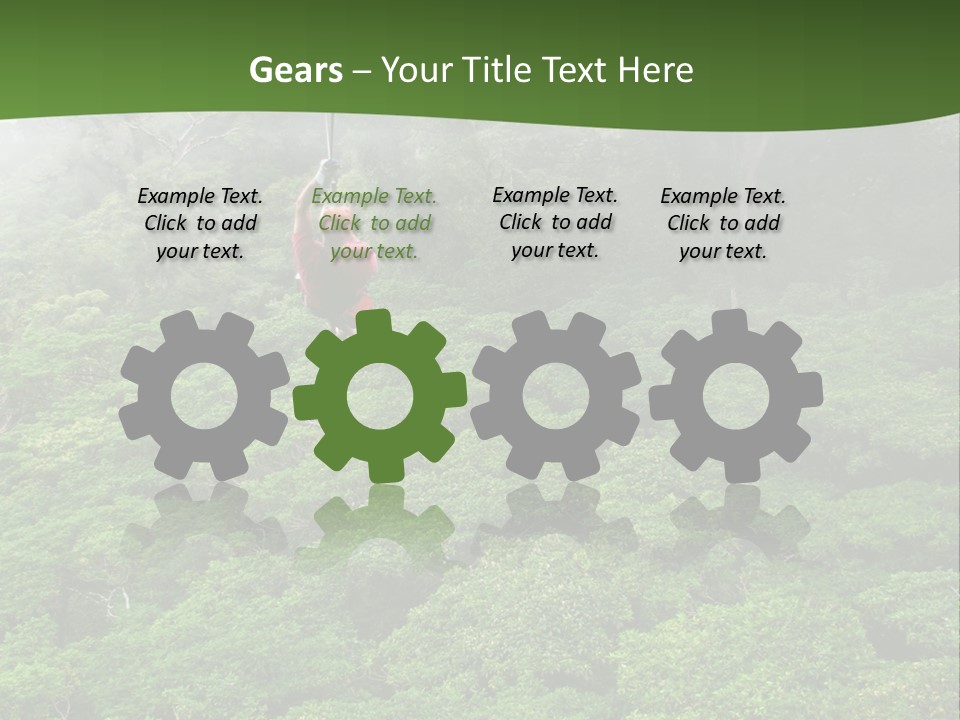 A Man Ziplines Through The Cloud Forest Of Monteverde, Costa Rica PowerPoint Template