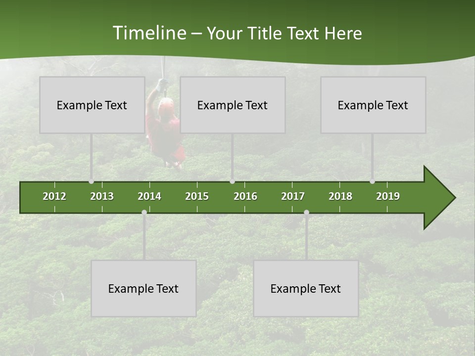 A Man Ziplines Through The Cloud Forest Of Monteverde, Costa Rica PowerPoint Template