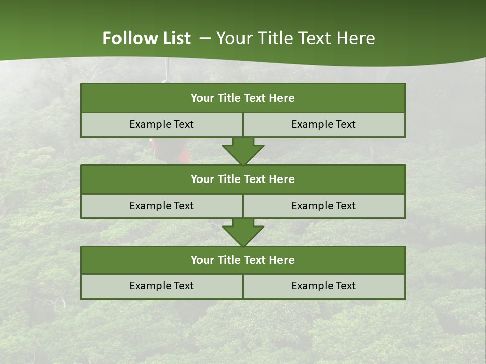 A Man Ziplines Through The Cloud Forest Of Monteverde, Costa Rica PowerPoint Template
