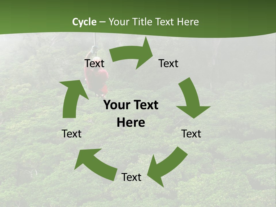 A Man Ziplines Through The Cloud Forest Of Monteverde, Costa Rica PowerPoint Template