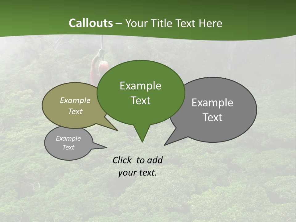 A Man Ziplines Through The Cloud Forest Of Monteverde, Costa Rica PowerPoint Template