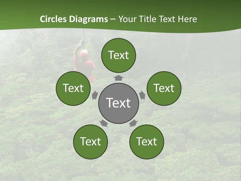 A Man Ziplines Through The Cloud Forest Of Monteverde, Costa Rica PowerPoint Template