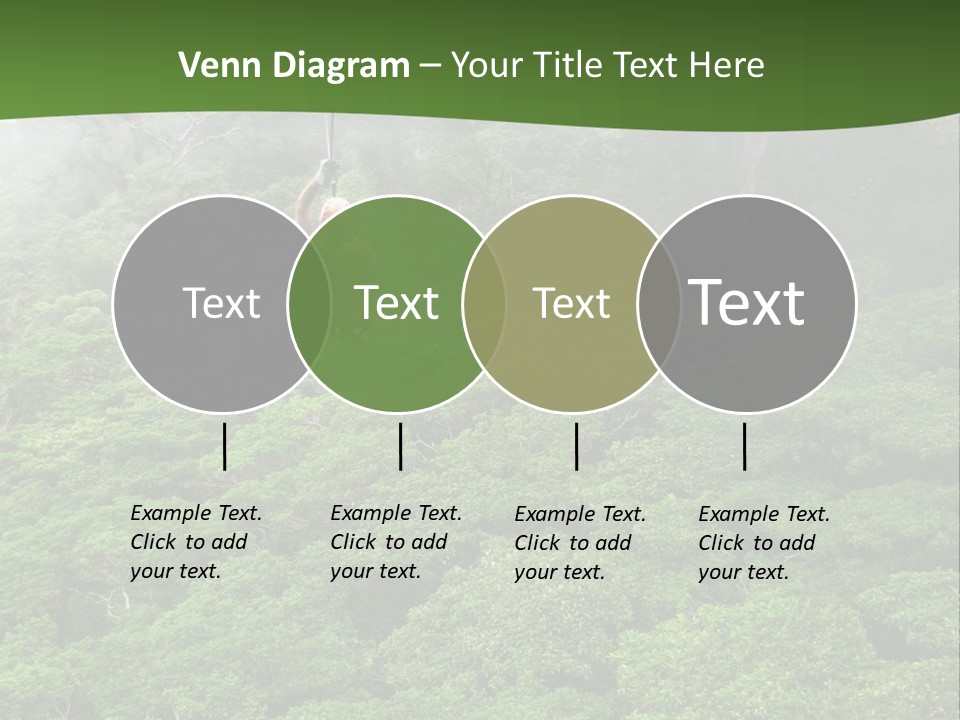 A Man Ziplines Through The Cloud Forest Of Monteverde, Costa Rica PowerPoint Template