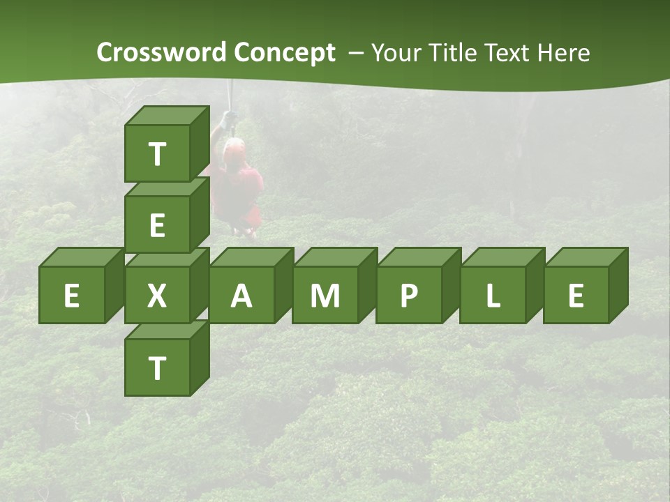 A Man Ziplines Through The Cloud Forest Of Monteverde, Costa Rica PowerPoint Template