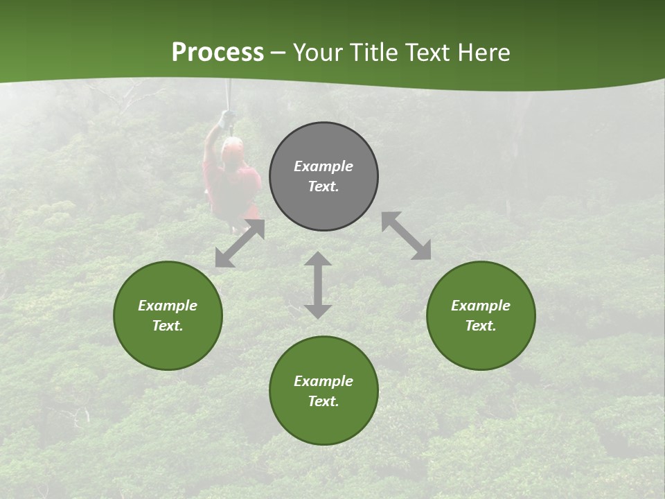 A Man Ziplines Through The Cloud Forest Of Monteverde, Costa Rica PowerPoint Template