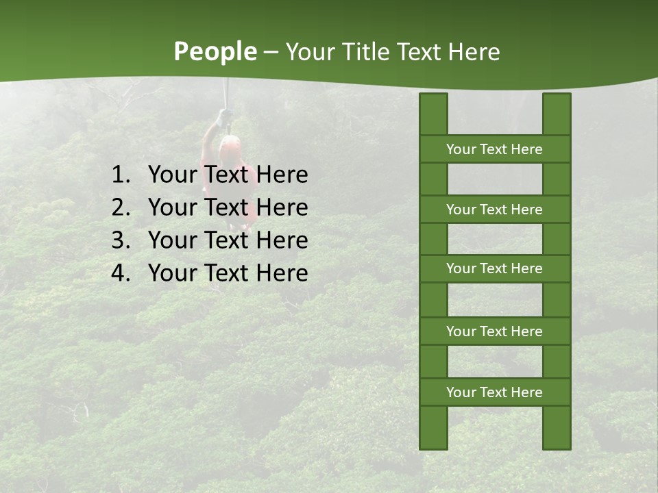 A Man Ziplines Through The Cloud Forest Of Monteverde, Costa Rica PowerPoint Template