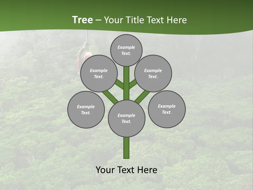 A Man Ziplines Through The Cloud Forest Of Monteverde, Costa Rica PowerPoint Template