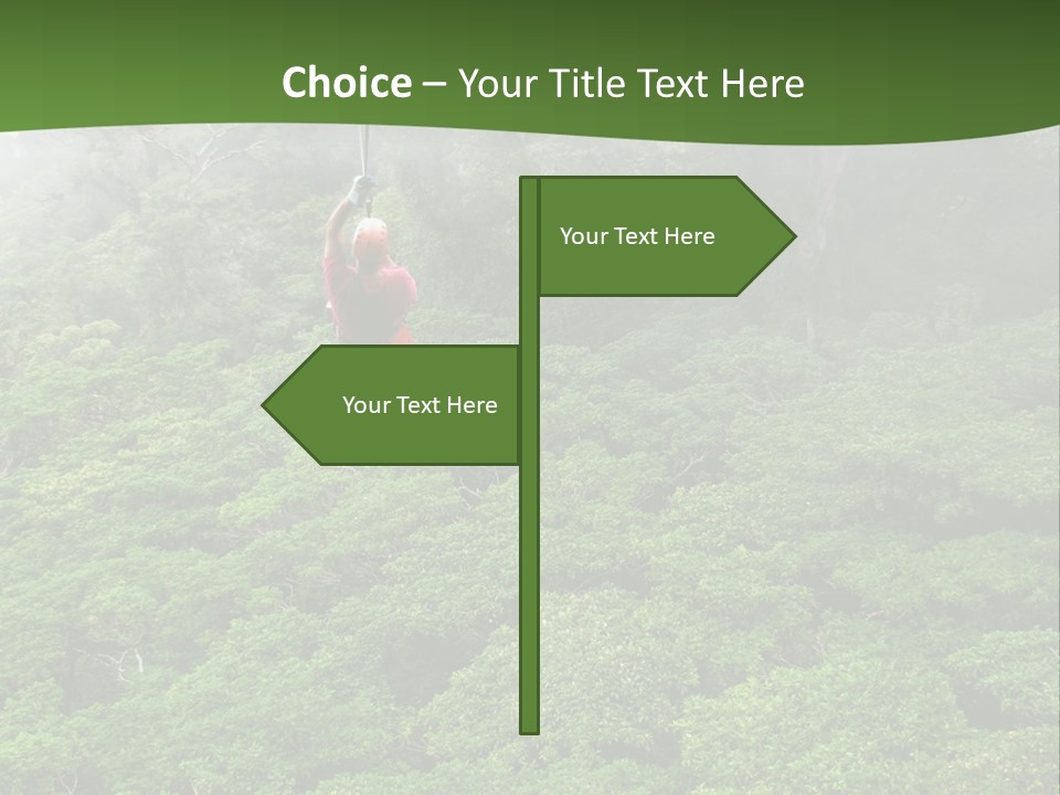 A Man Ziplines Through The Cloud Forest Of Monteverde, Costa Rica PowerPoint Template