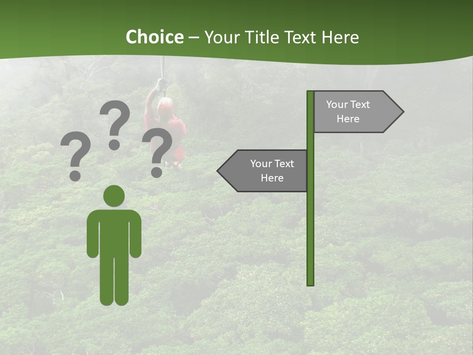 A Man Ziplines Through The Cloud Forest Of Monteverde, Costa Rica PowerPoint Template