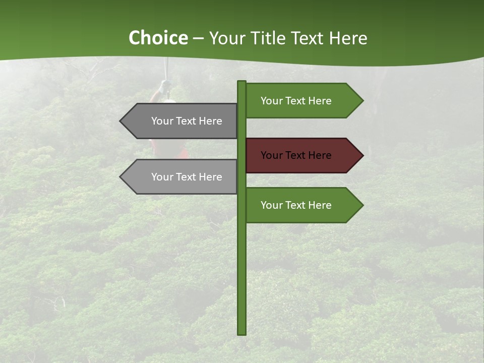 A Man Ziplines Through The Cloud Forest Of Monteverde, Costa Rica PowerPoint Template