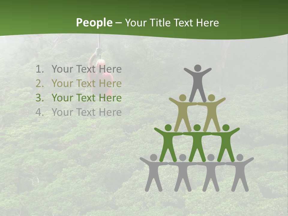 A Man Ziplines Through The Cloud Forest Of Monteverde, Costa Rica PowerPoint Template