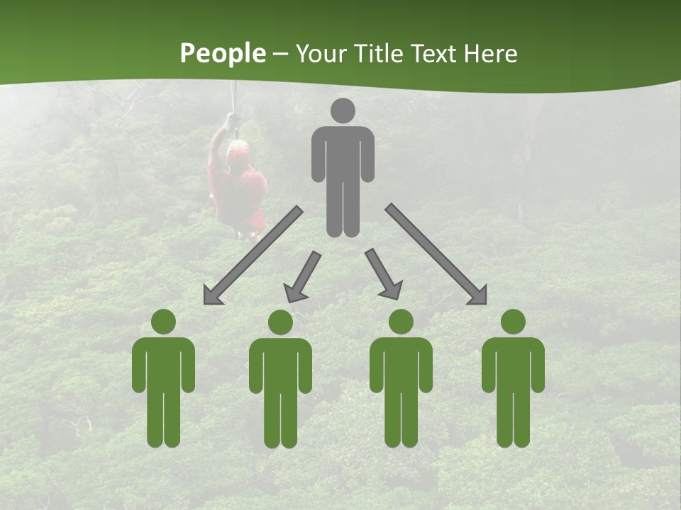 A Man Ziplines Through The Cloud Forest Of Monteverde, Costa Rica PowerPoint Template