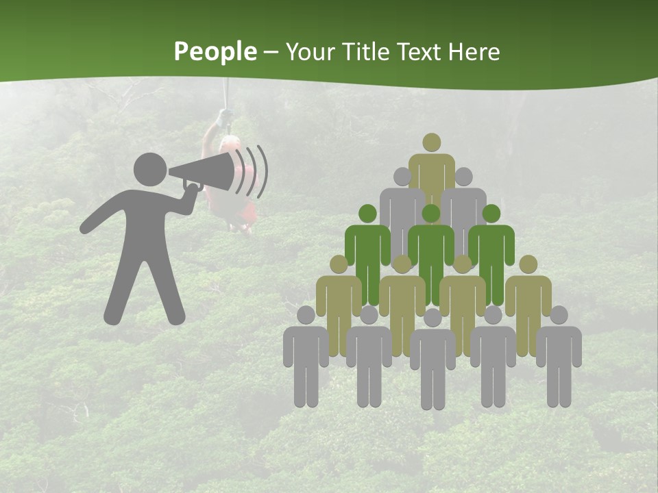 A Man Ziplines Through The Cloud Forest Of Monteverde, Costa Rica PowerPoint Template