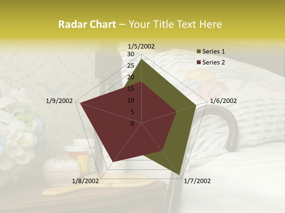 Medicine Bottles And A Cane Against A Bed For An Elderly Person PowerPoint Template