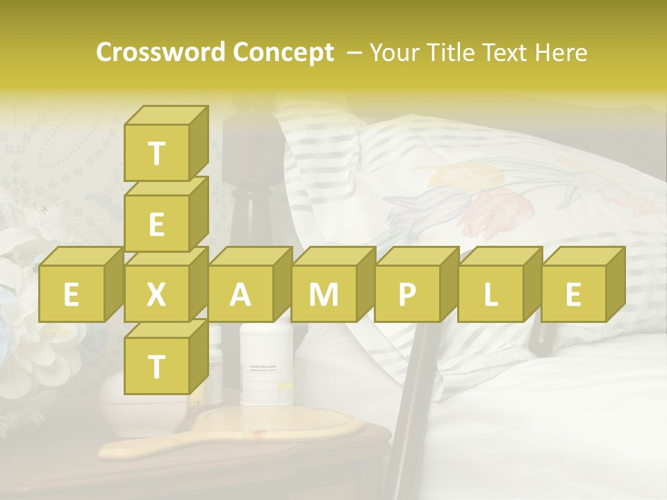 Medicine Bottles And A Cane Against A Bed For An Elderly Person PowerPoint Template