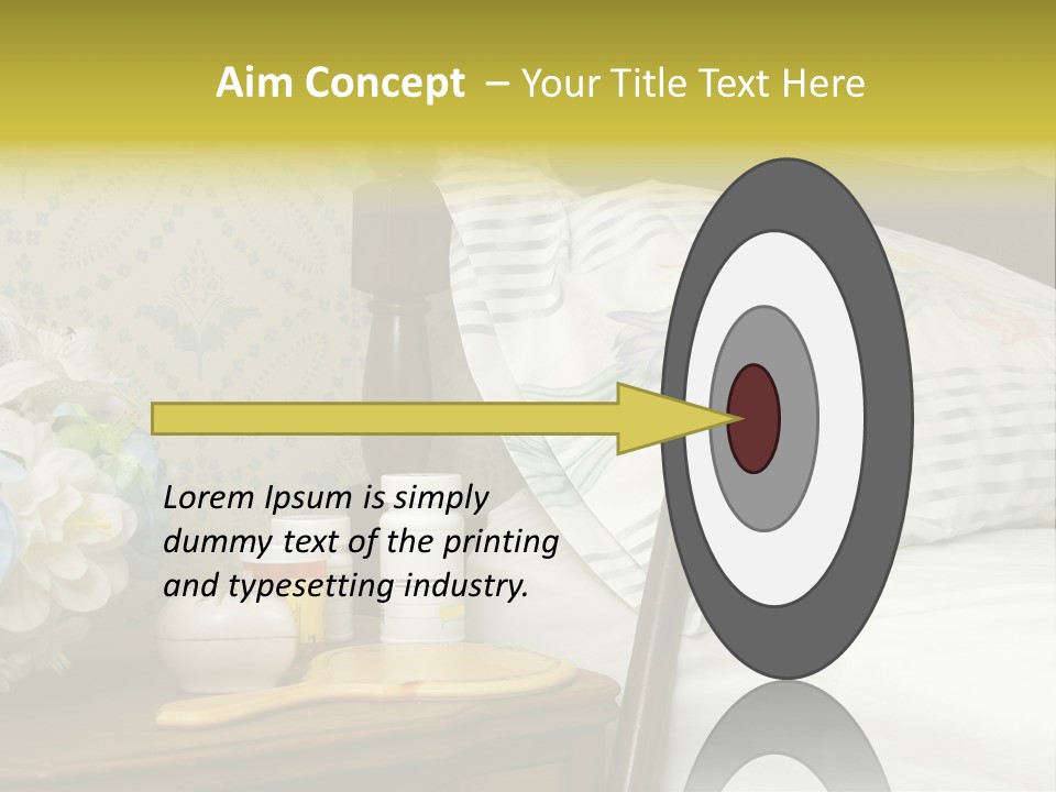 Medicine Bottles And A Cane Against A Bed For An Elderly Person PowerPoint Template