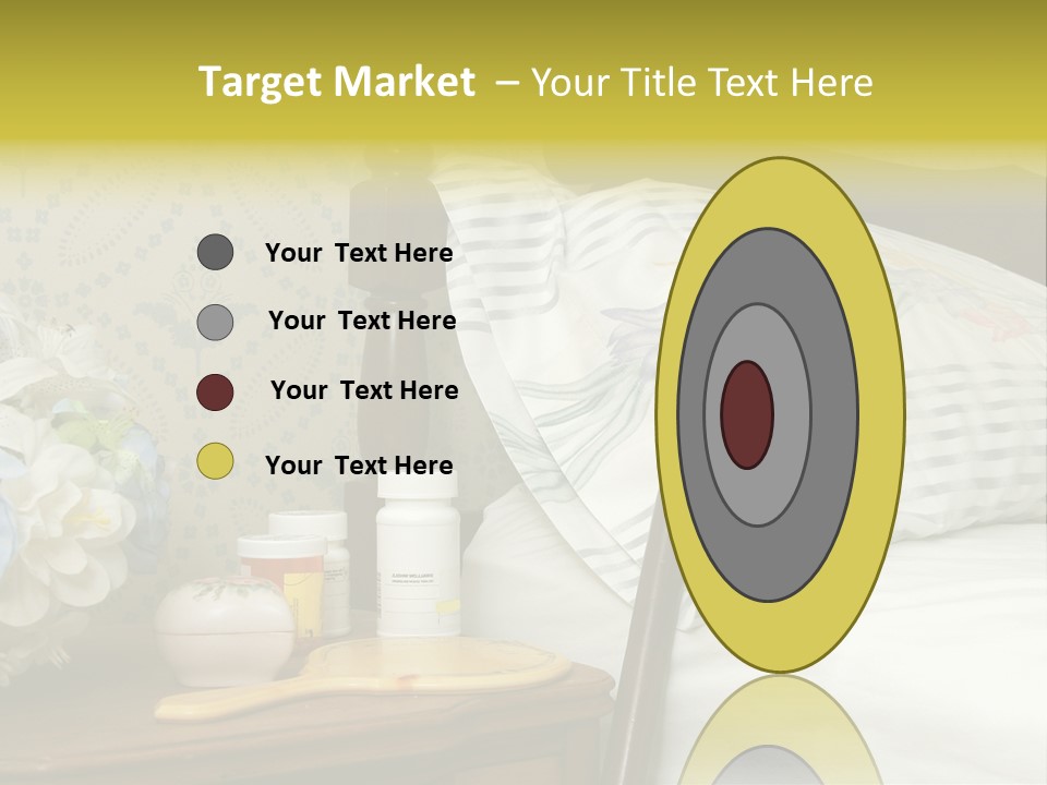 Medicine Bottles And A Cane Against A Bed For An Elderly Person PowerPoint Template