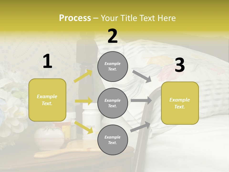 Medicine Bottles And A Cane Against A Bed For An Elderly Person PowerPoint Template