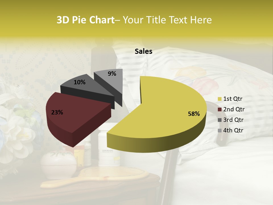 Medicine Bottles And A Cane Against A Bed For An Elderly Person PowerPoint Template