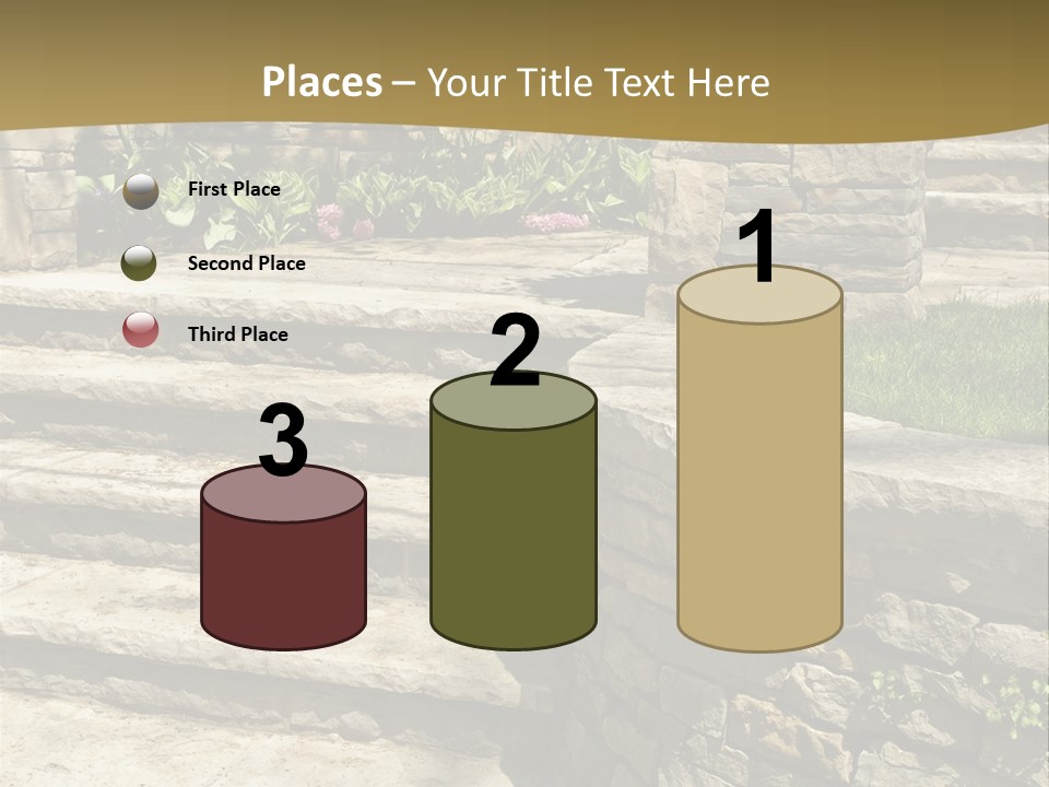 Natural Stone Landscaping In Front Of A House PowerPoint Template