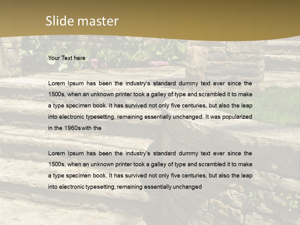 Natural Stone Landscaping In Front Of A House PowerPoint Template