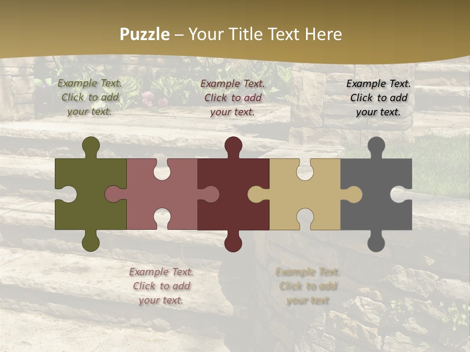 Natural Stone Landscaping In Front Of A House PowerPoint Template