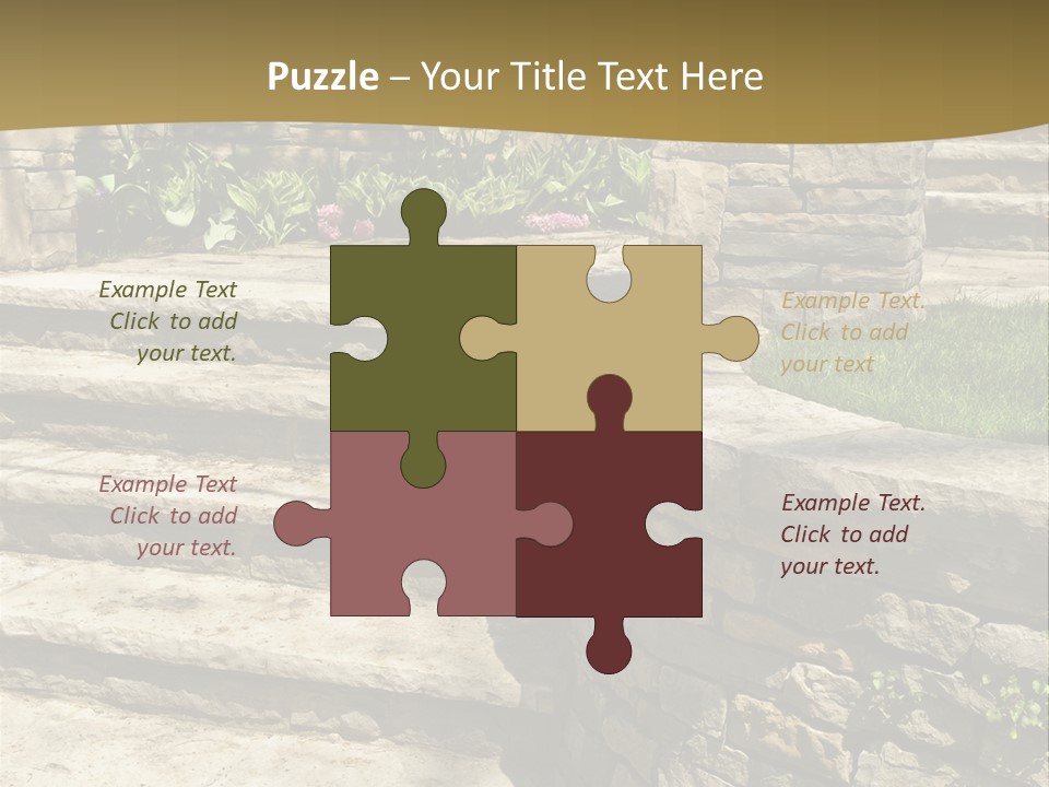 Natural Stone Landscaping In Front Of A House PowerPoint Template