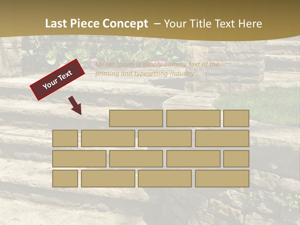 Natural Stone Landscaping In Front Of A House PowerPoint Template
