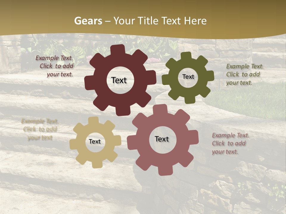 Natural Stone Landscaping In Front Of A House PowerPoint Template