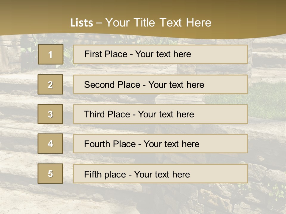 Natural Stone Landscaping In Front Of A House PowerPoint Template