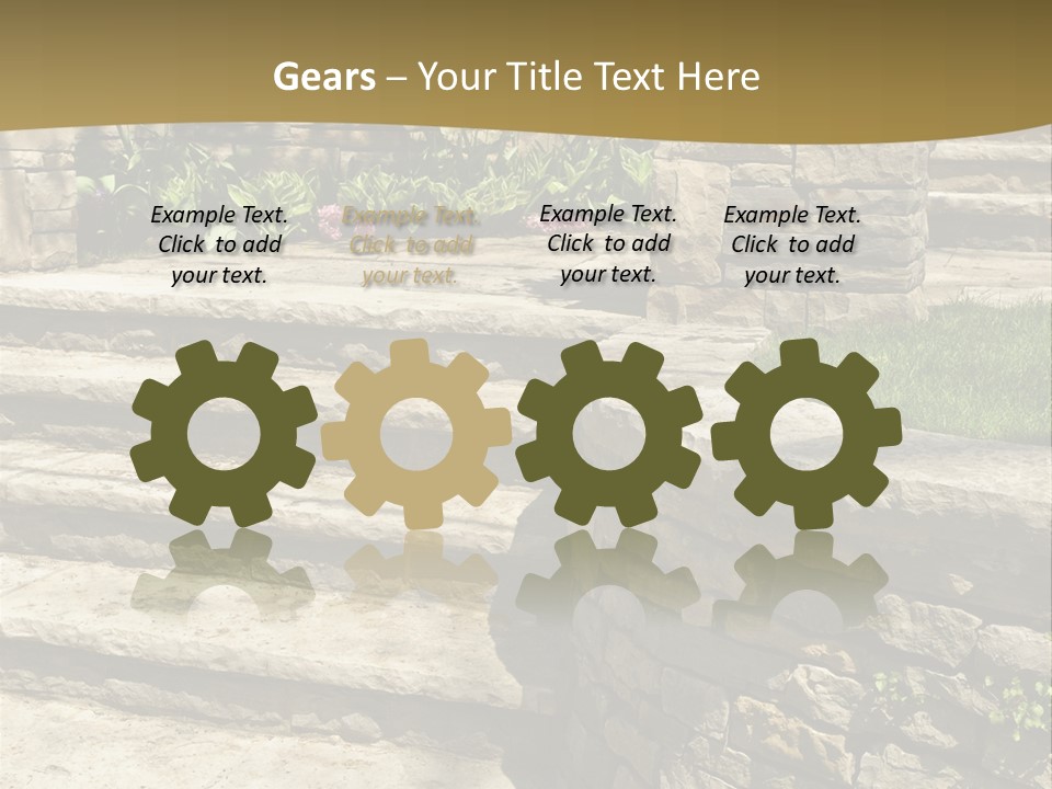 Natural Stone Landscaping In Front Of A House PowerPoint Template