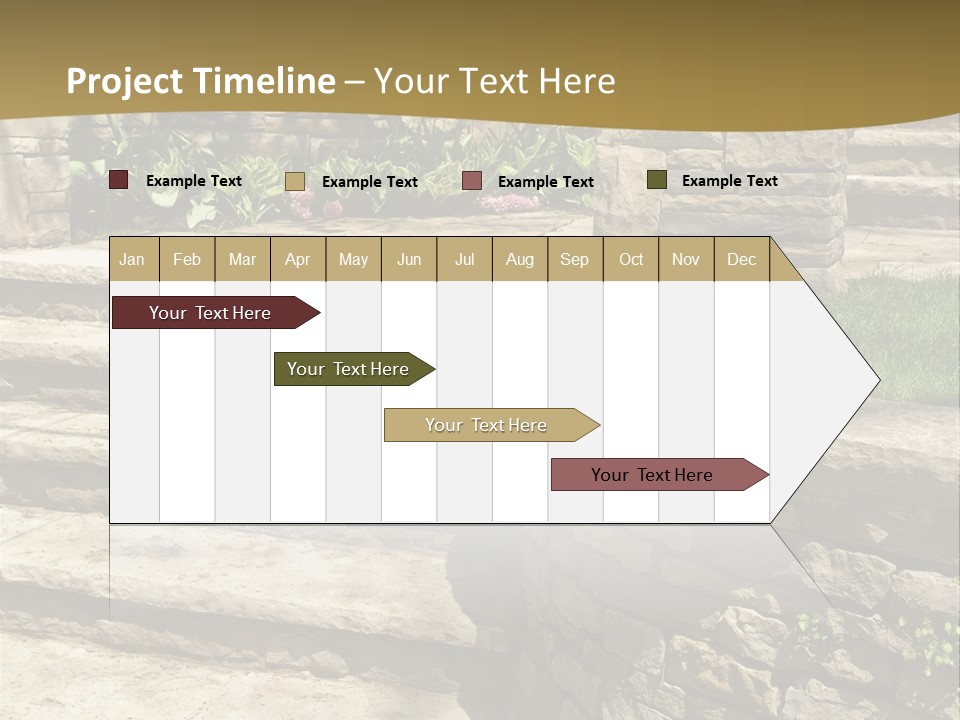 Natural Stone Landscaping In Front Of A House PowerPoint Template