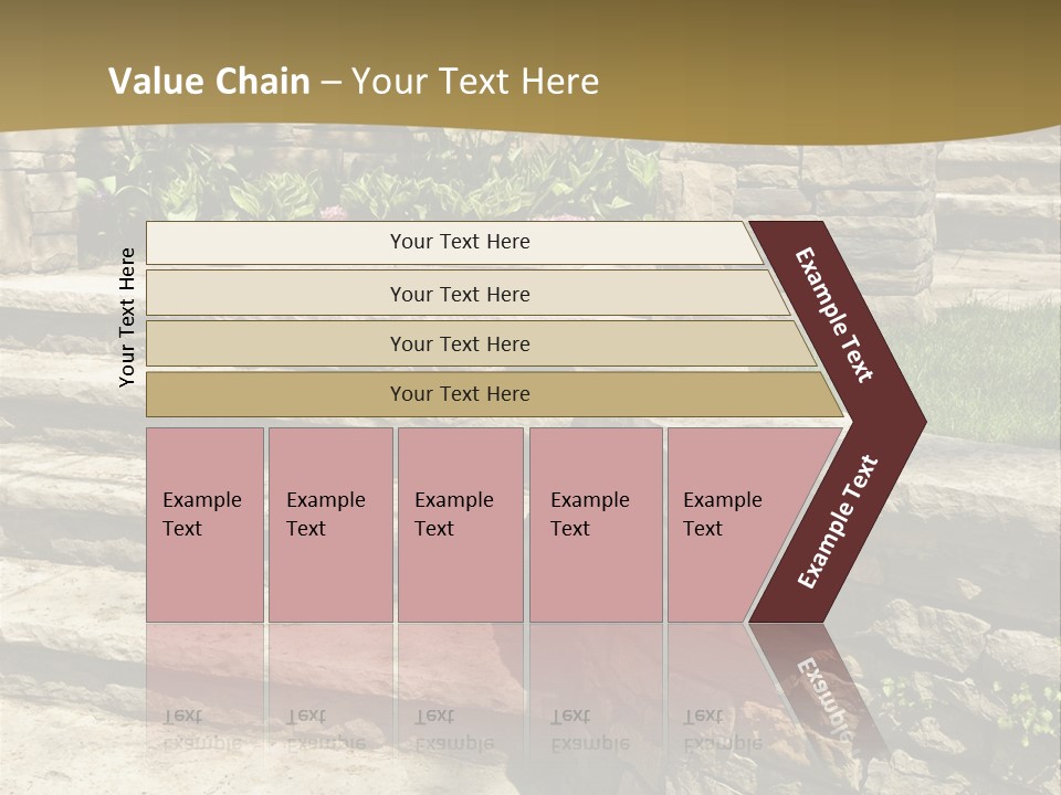 Natural Stone Landscaping In Front Of A House PowerPoint Template