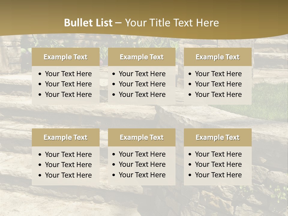 Natural Stone Landscaping In Front Of A House PowerPoint Template