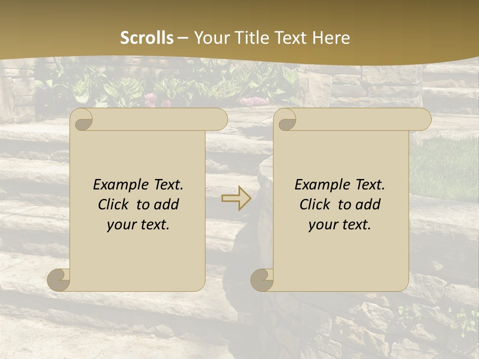 Natural Stone Landscaping In Front Of A House PowerPoint Template
