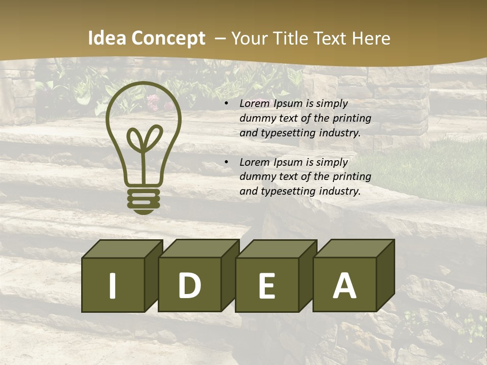 Natural Stone Landscaping In Front Of A House PowerPoint Template