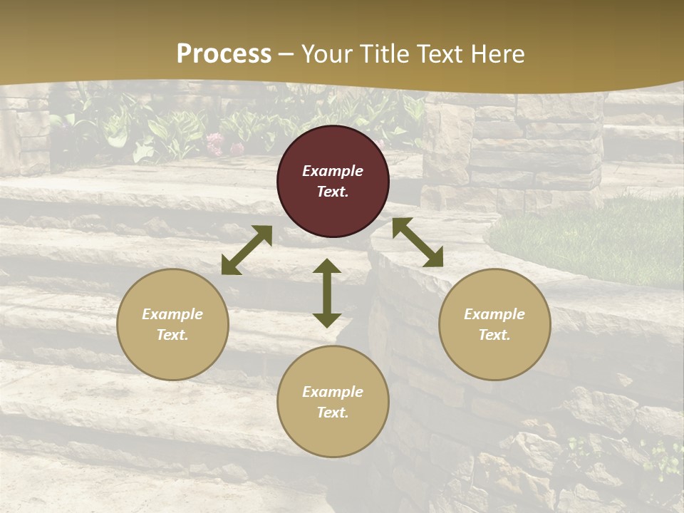 Natural Stone Landscaping In Front Of A House PowerPoint Template