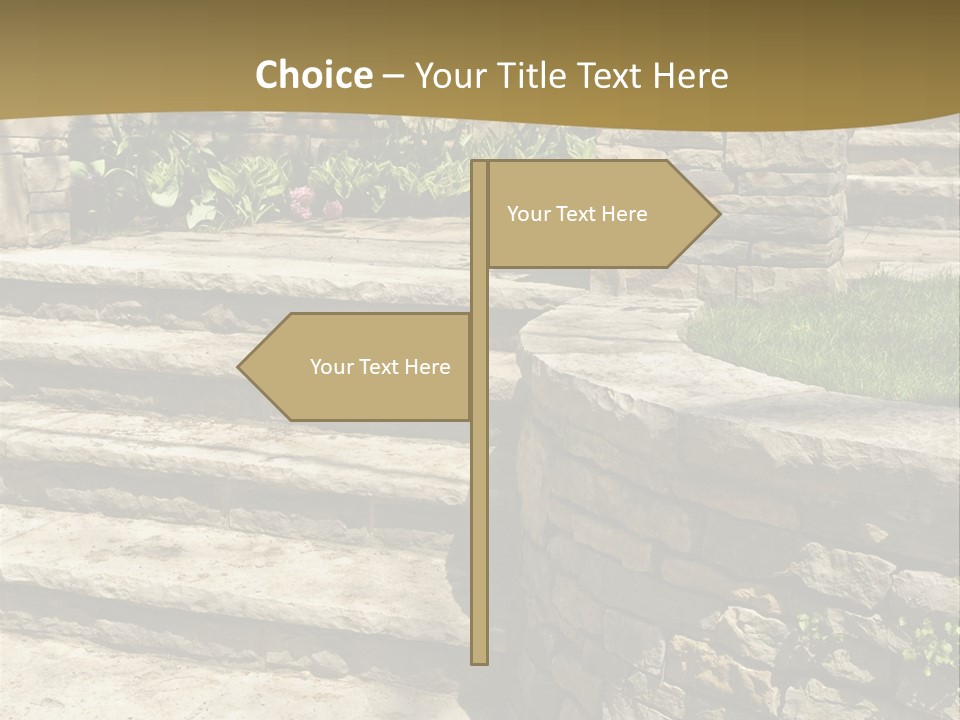 Natural Stone Landscaping In Front Of A House PowerPoint Template