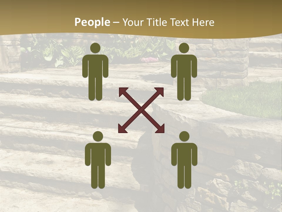 Natural Stone Landscaping In Front Of A House PowerPoint Template