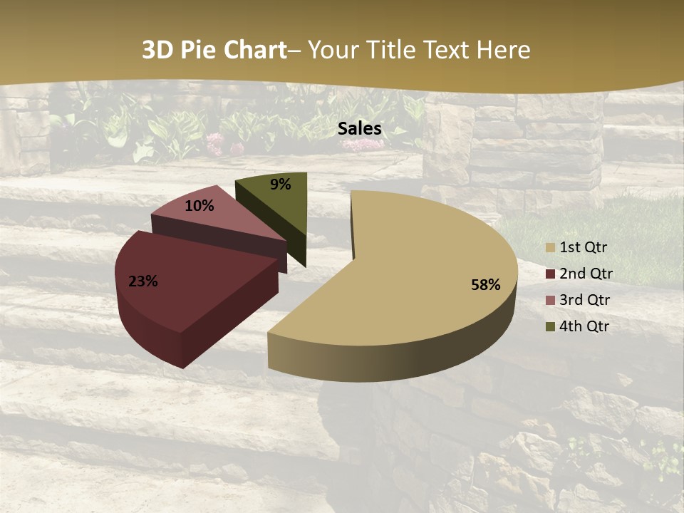 Natural Stone Landscaping In Front Of A House PowerPoint Template