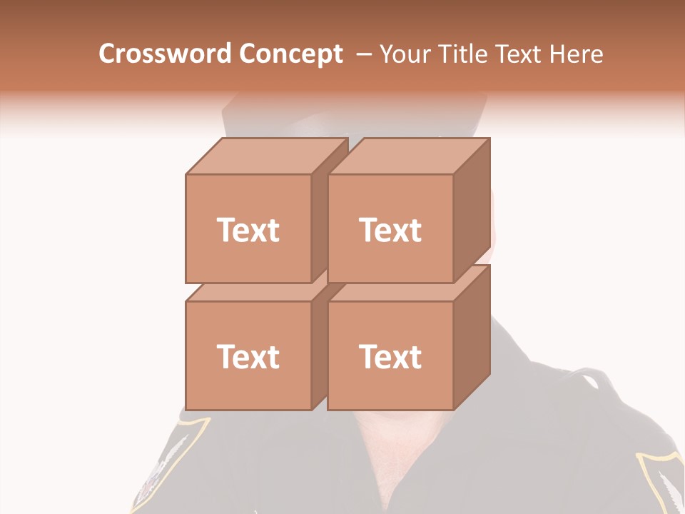 Closeup Portrait Of A Handsome Mature Police Officer. PowerPoint Template