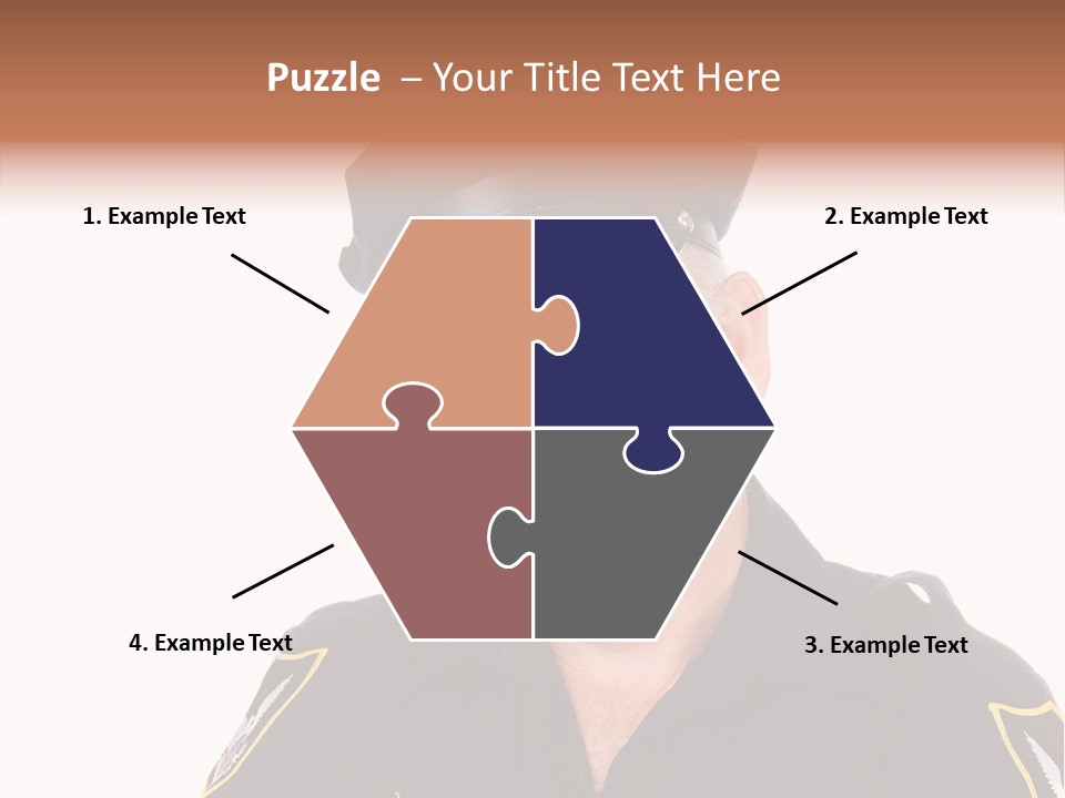 Closeup Portrait Of A Handsome Mature Police Officer. PowerPoint Template