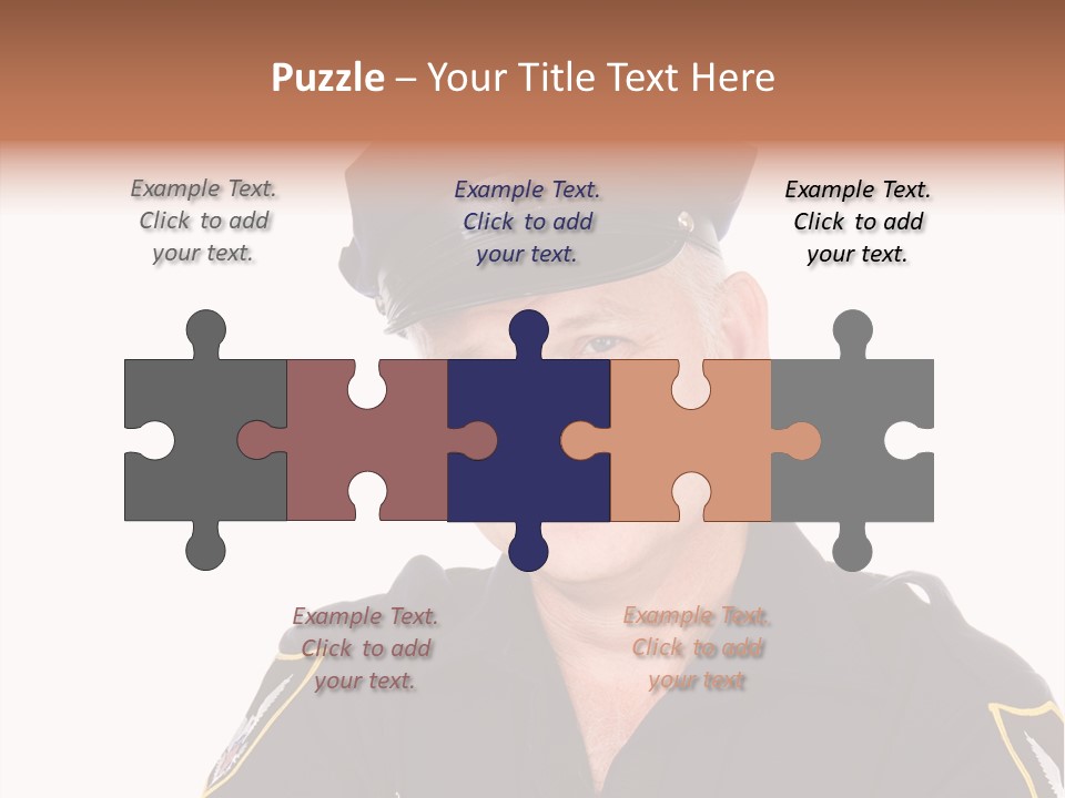 Closeup Portrait Of A Handsome Mature Police Officer. PowerPoint Template