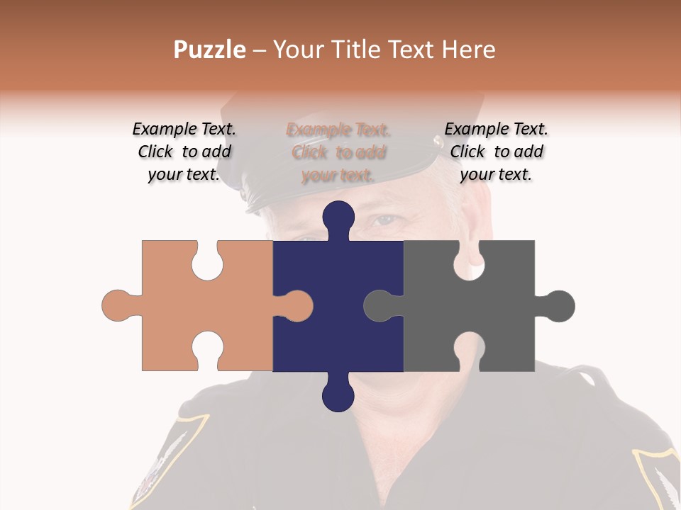 Closeup Portrait Of A Handsome Mature Police Officer. PowerPoint Template