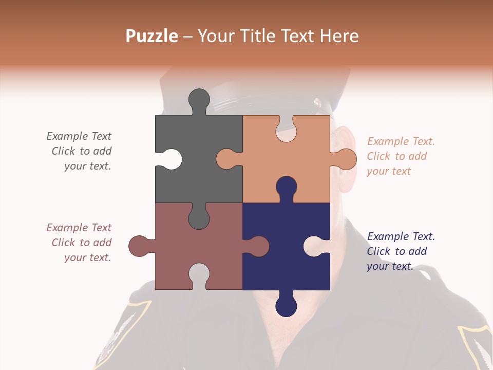 Closeup Portrait Of A Handsome Mature Police Officer. PowerPoint Template