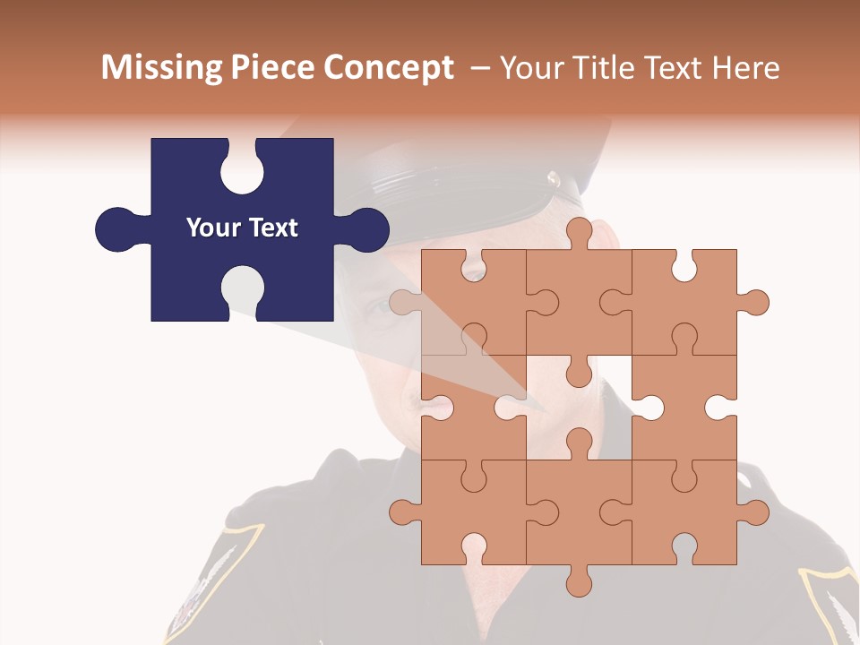 Closeup Portrait Of A Handsome Mature Police Officer. PowerPoint Template