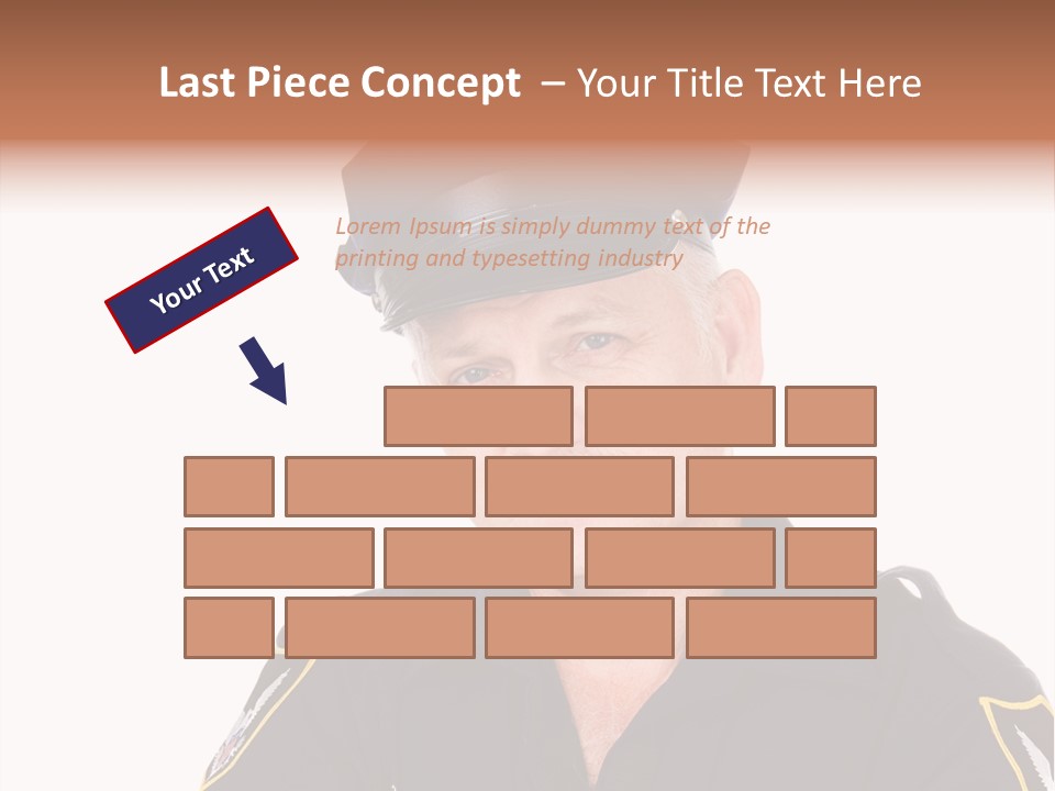 Closeup Portrait Of A Handsome Mature Police Officer. PowerPoint Template